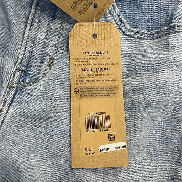BNWT Levi’s 721 High Rise Skinny Hypersoft Jeans Size 23 x 30 - Picture 6 of 6